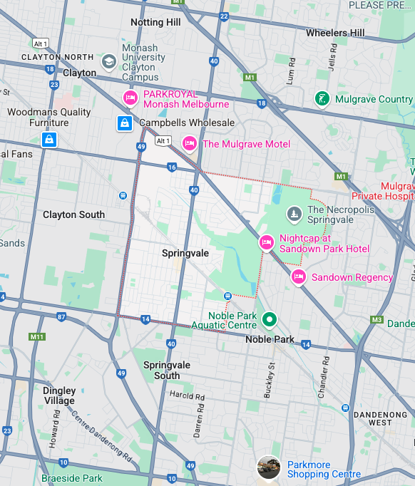 image of a map of springvale